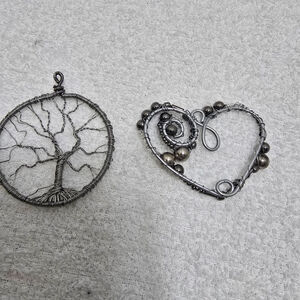 Women's Unbranded Silver Wire Tree of Life & Heart pendants